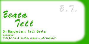 beata tell business card